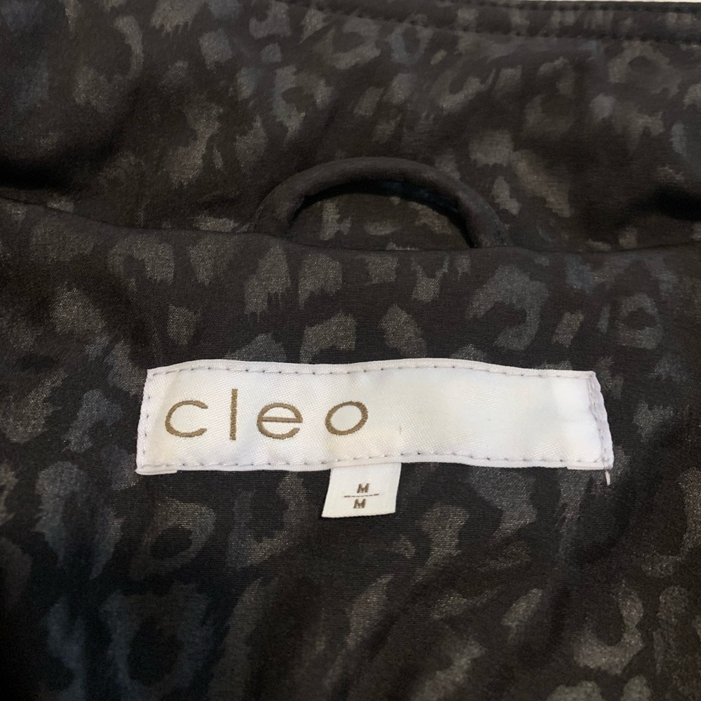 Cleo Black Leopard Print Lightweight Jacket with Pockets, Size M - Picture 6 of 7